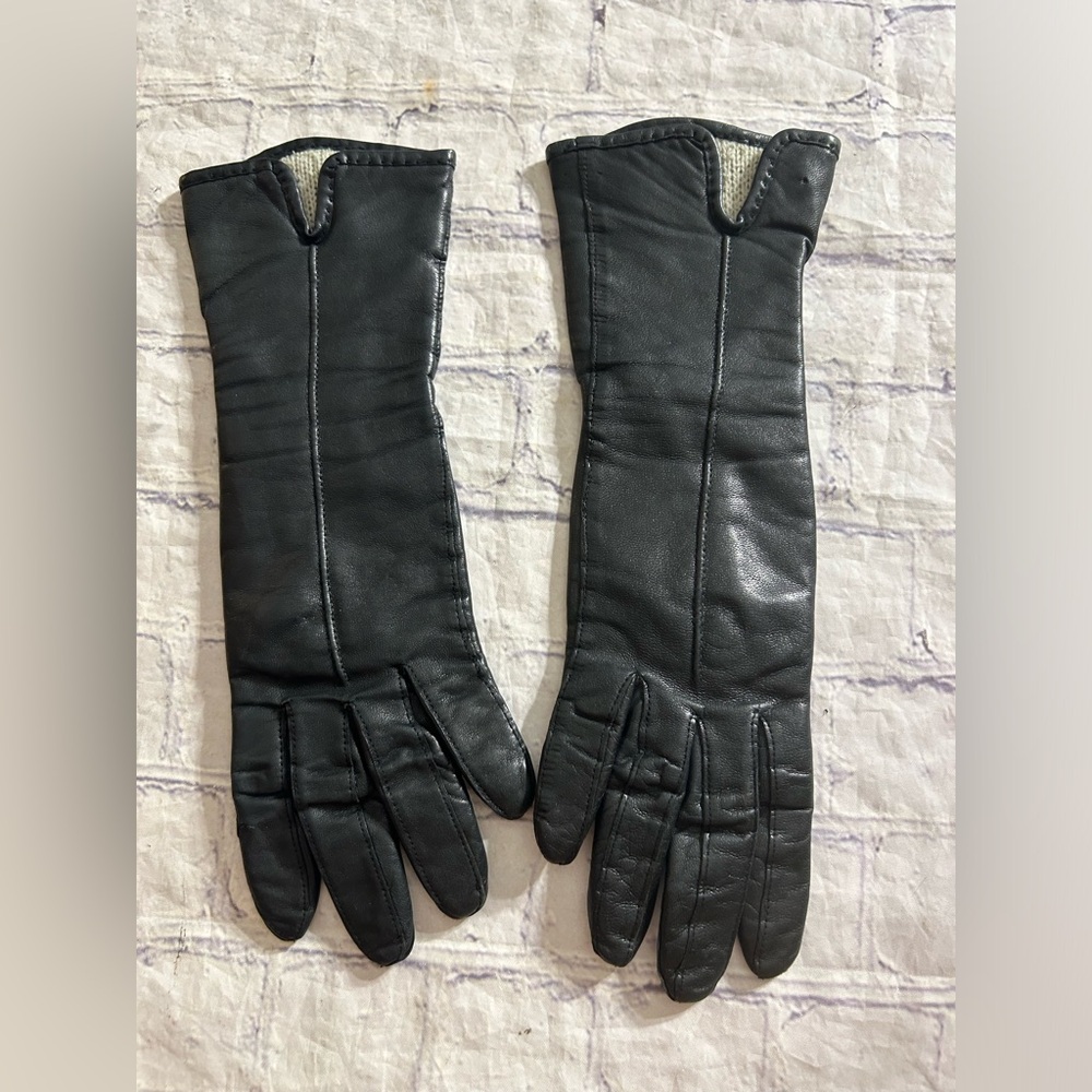 VINTAGE BLACK LEATHER WOMEN’S GLOVES FULLY LINED FIT XS